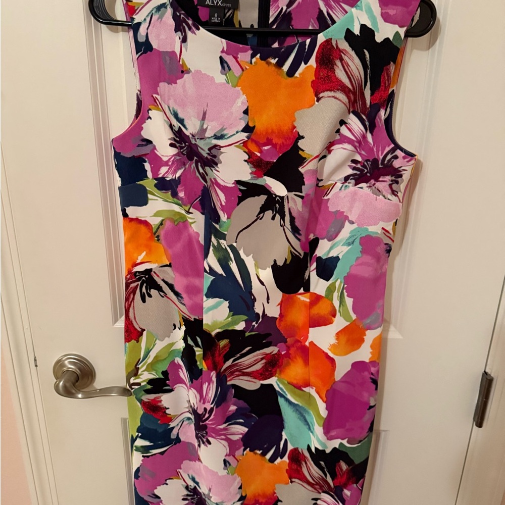 Alyx Pink and Orange Sheath Cocktail Dress